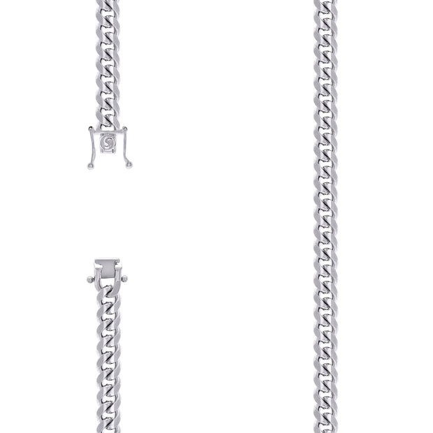 925 Sterling Silver Solid Miami Cuban Chain Rhodium 200 7mm-7"
