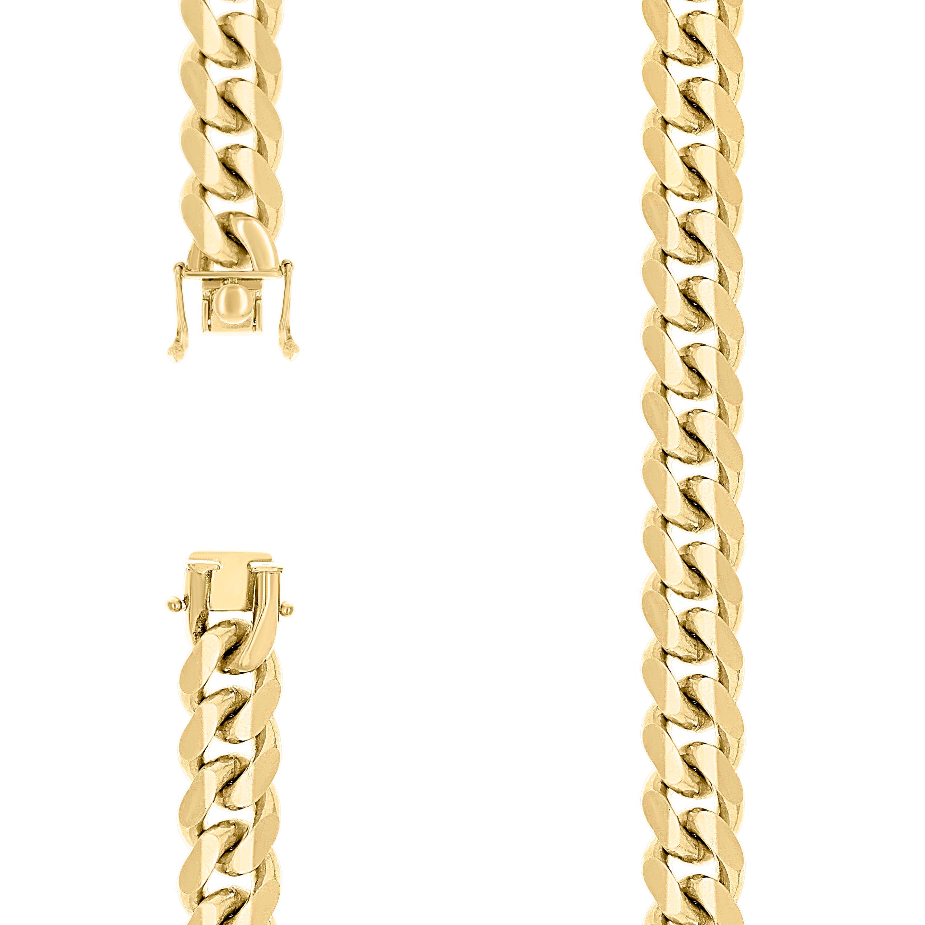 925 Sterling Silver Solid Miami Cuban Chain Yellow 400 12.8mm-9