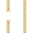 925 Sterling Silver Solid Miami Cuban Chain Yellow 400 12.8mm-9