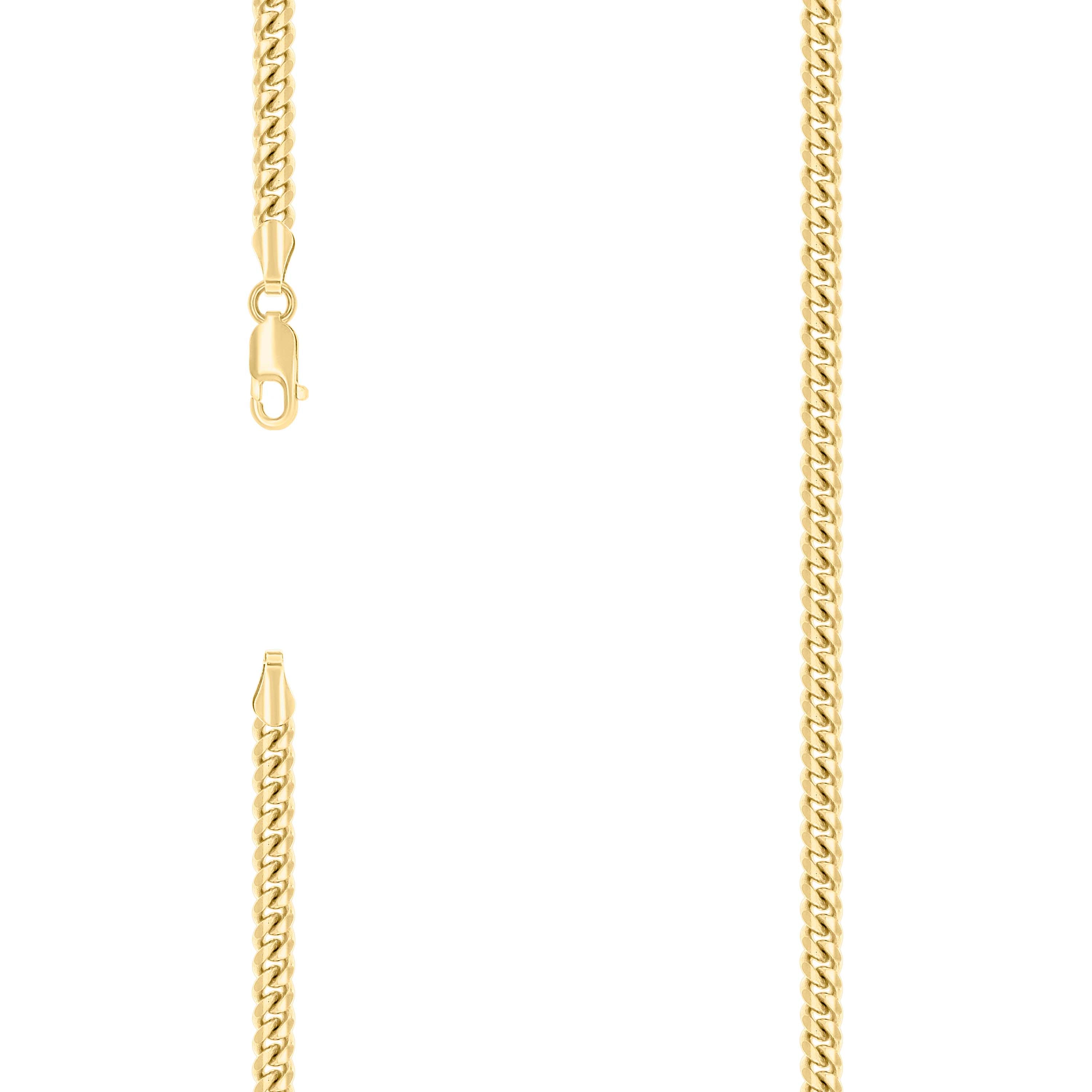 925 Sterling Silver Solid Miami Cuban Chain Yellow 120 4.1mm-8