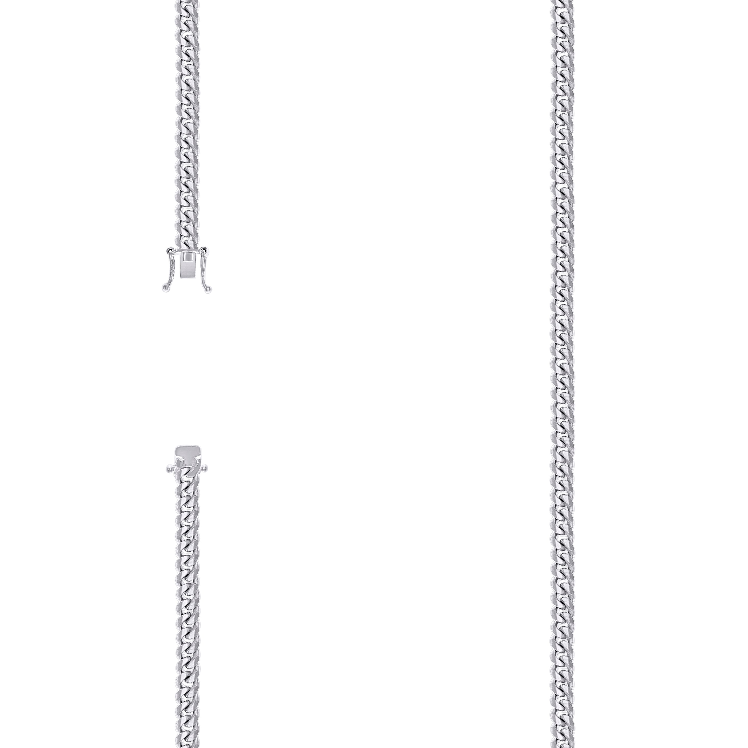 925 Sterling Silver Solid Miami Cuban Chain Rhodium 120 4.1mm-16