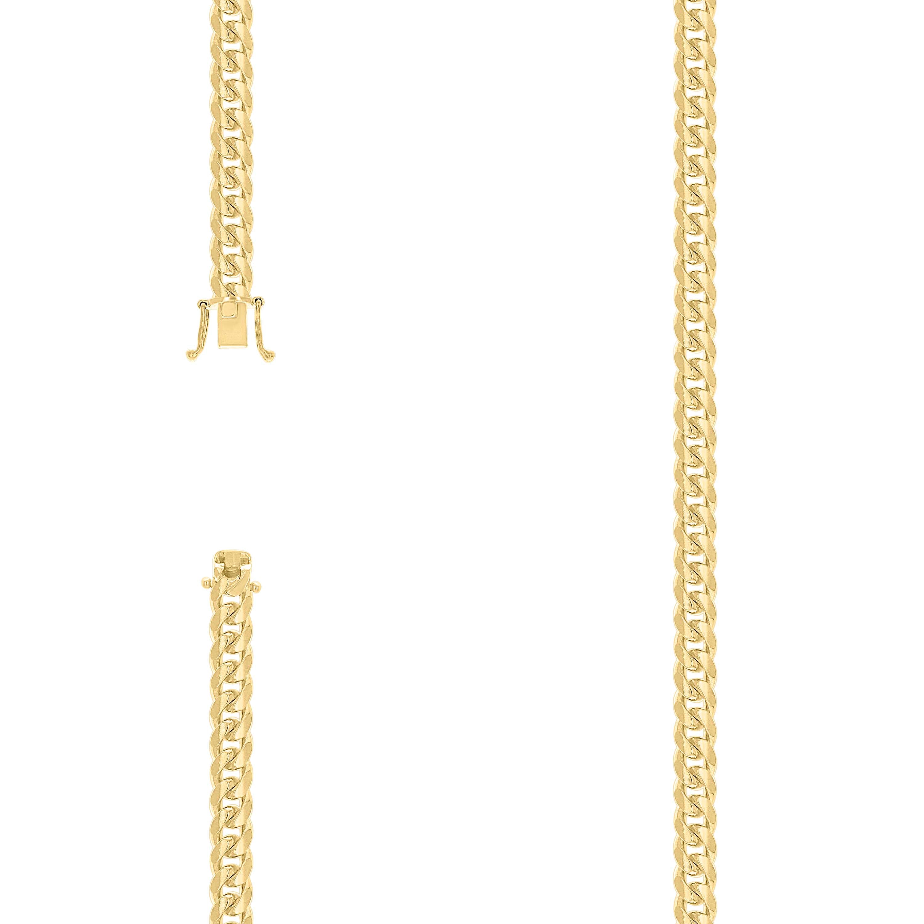 925 Sterling Silver Solid Miami Cuban Chain Yellow 150 4.9mm-8