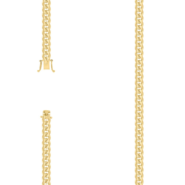 925 Sterling Silver Solid Miami Cuban Chain Yellow 150 4.9mm-7"
