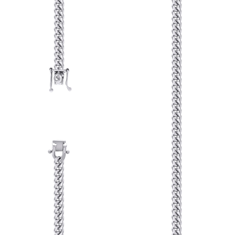 925 Sterling Silver Solid Miami Cuban Chain Rhodium 150 4.9mm-18" - SLV-135026