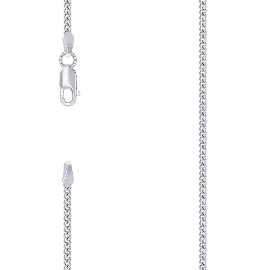 925 Sterling Silver Solid Miami Cuban Chain Rhodium 060 2mm-7"