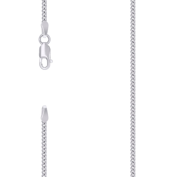925 Sterling Silver Solid Miami Cuban Chain Rhodium 060 2mm-7"
