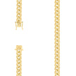 925 Sterling Silver Solid Miami Cuban Chain Yellow 250 8.4mm-24