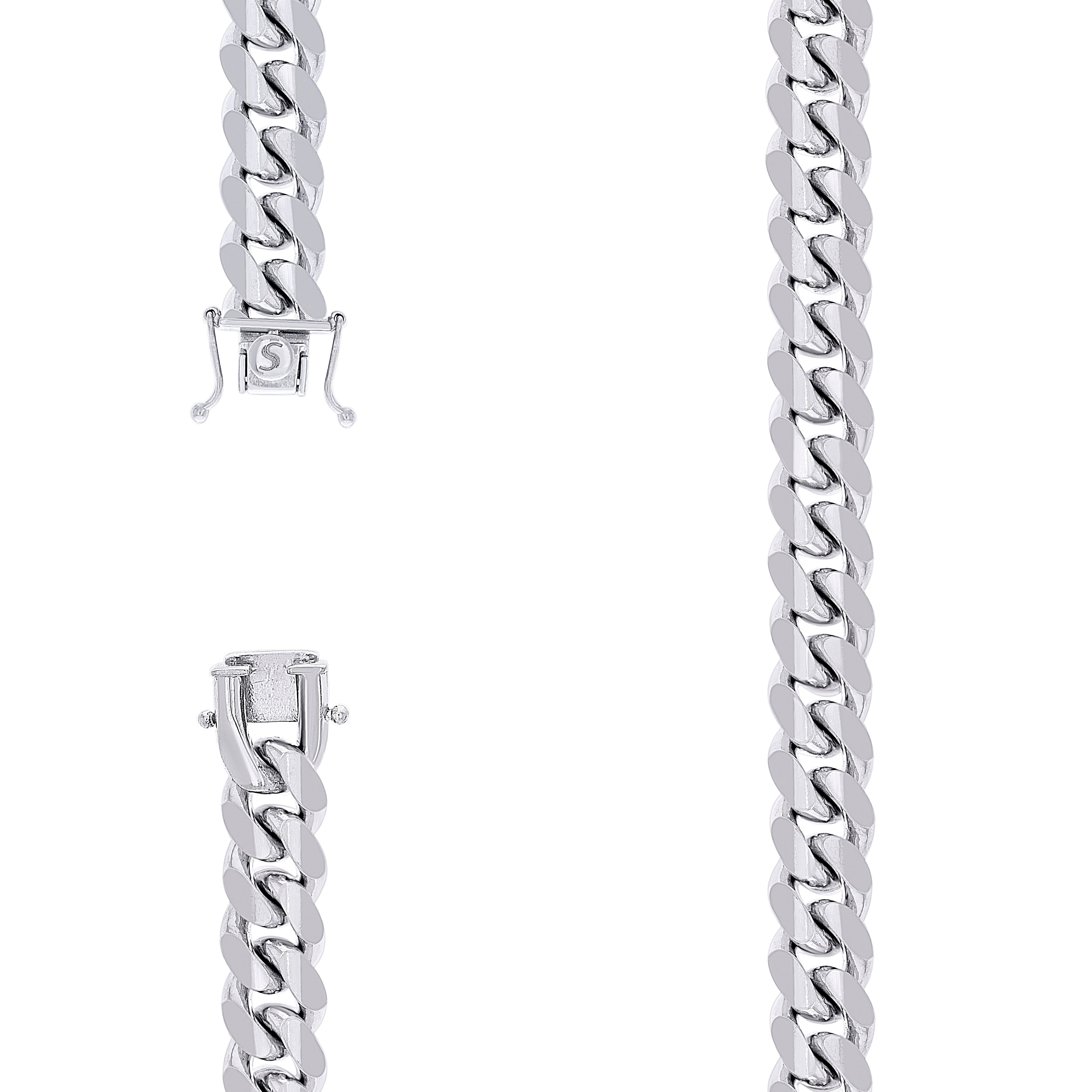 925 Sterling Silver Solid Miami Cuban Chain Rhodium 350 11.8mm-9
