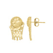 10kt Yellow Gold Mens Sports Basketball Stud Earrings