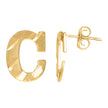 10kt Yellow Gold Mens Initials Letter C Stud Earrings