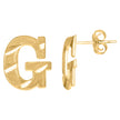10kt Yellow Gold Mens Initials Letter G Stud Earrings