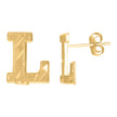 10kt Yellow Gold Mens Initials Letter L Stud Earrings