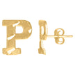 10kt Yellow Gold Mens Initials Letter P Stud Earrings