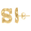 10kt Yellow Gold Mens Initials Letter S Stud Earrings