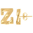 10kt Yellow Gold Mens Initials Letter Z Stud Earrings