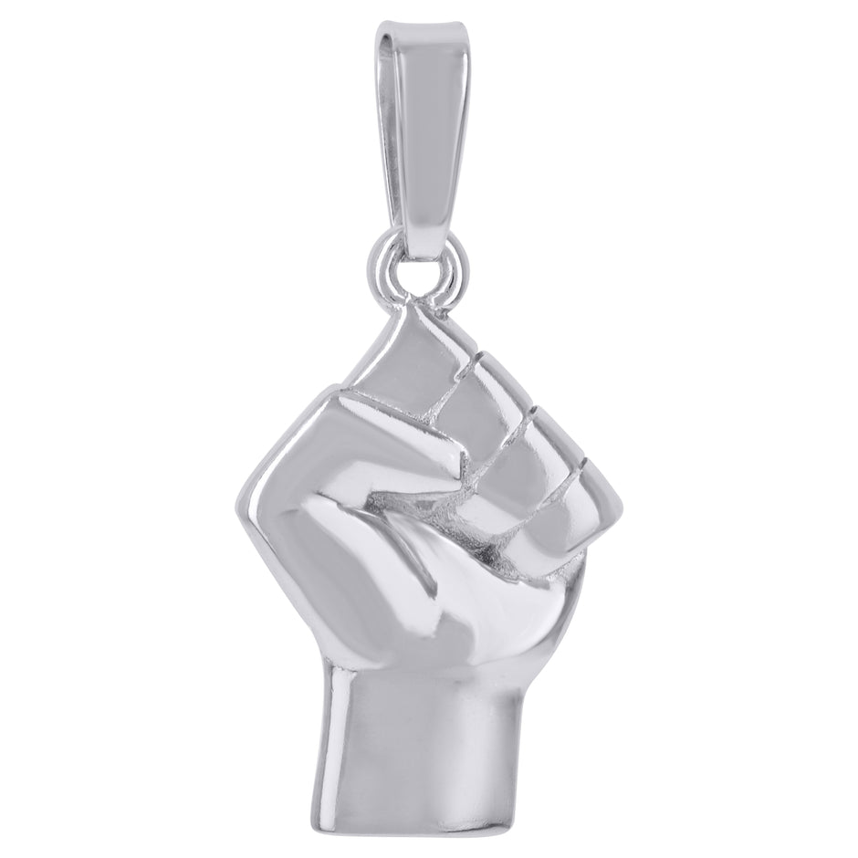 925 Sterling Silver Mens Black Lives Matter Symbol Charm Pendant