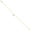 14Kt Two-Tone Gold Womens Dolphin Charm Anklet