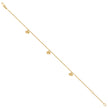 14Kt Yellow Gold Womens Elephant Charm Anklet