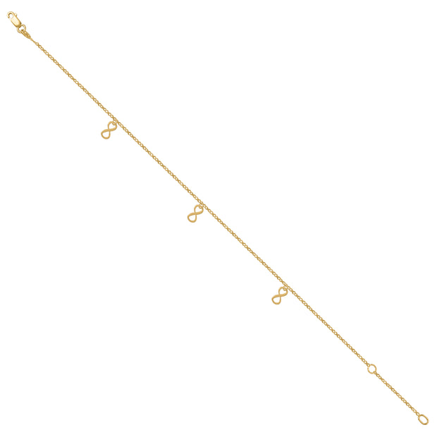 14Kt Gold Anklet 10"