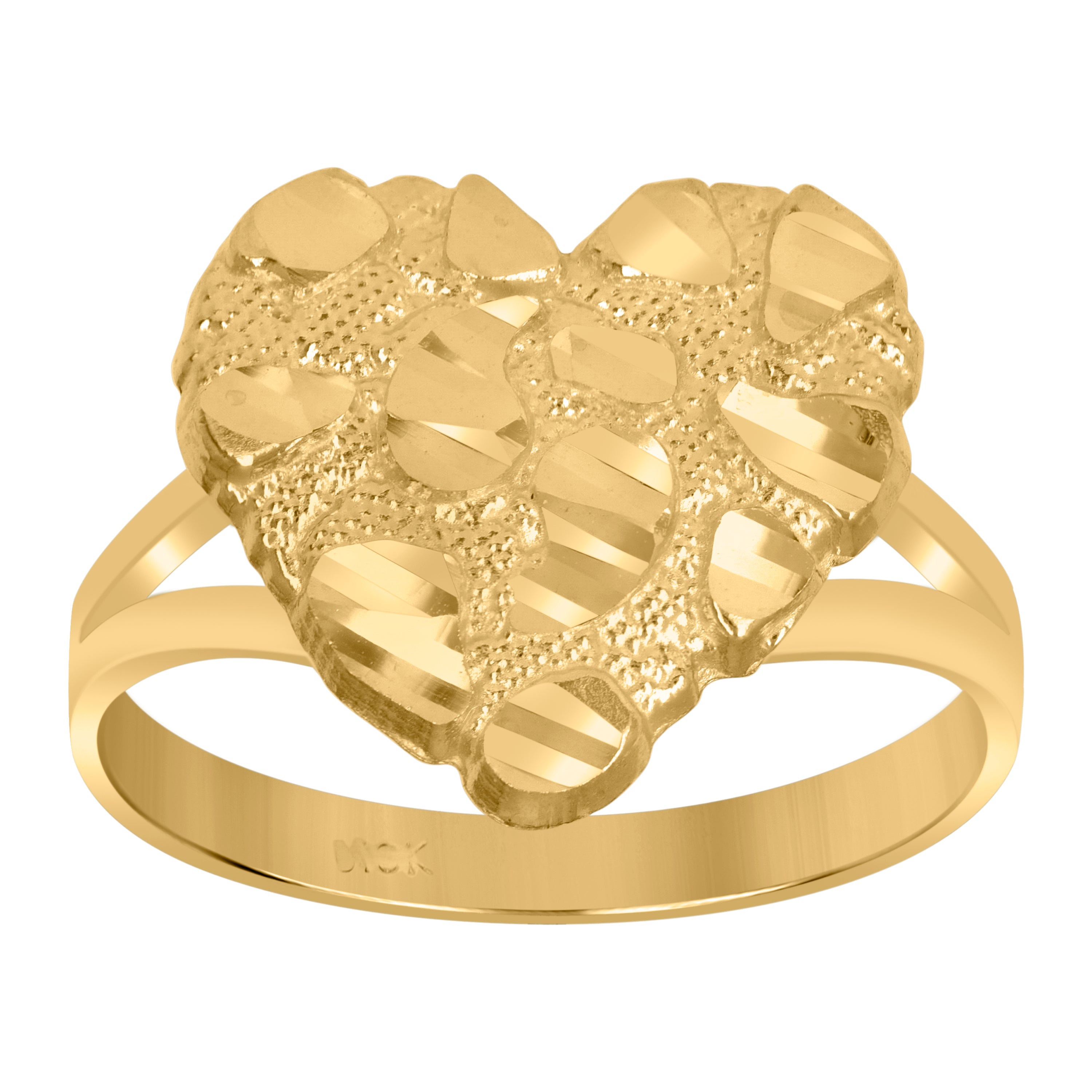 10Kt Gold Heart Nugget Ring