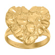 10kt Yellow Gold Womens Nugget Love Hearts Ring 