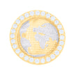 10kt Two-tone Gold Mens Cubic-Zirconia World Map Globe Fashion Ring 