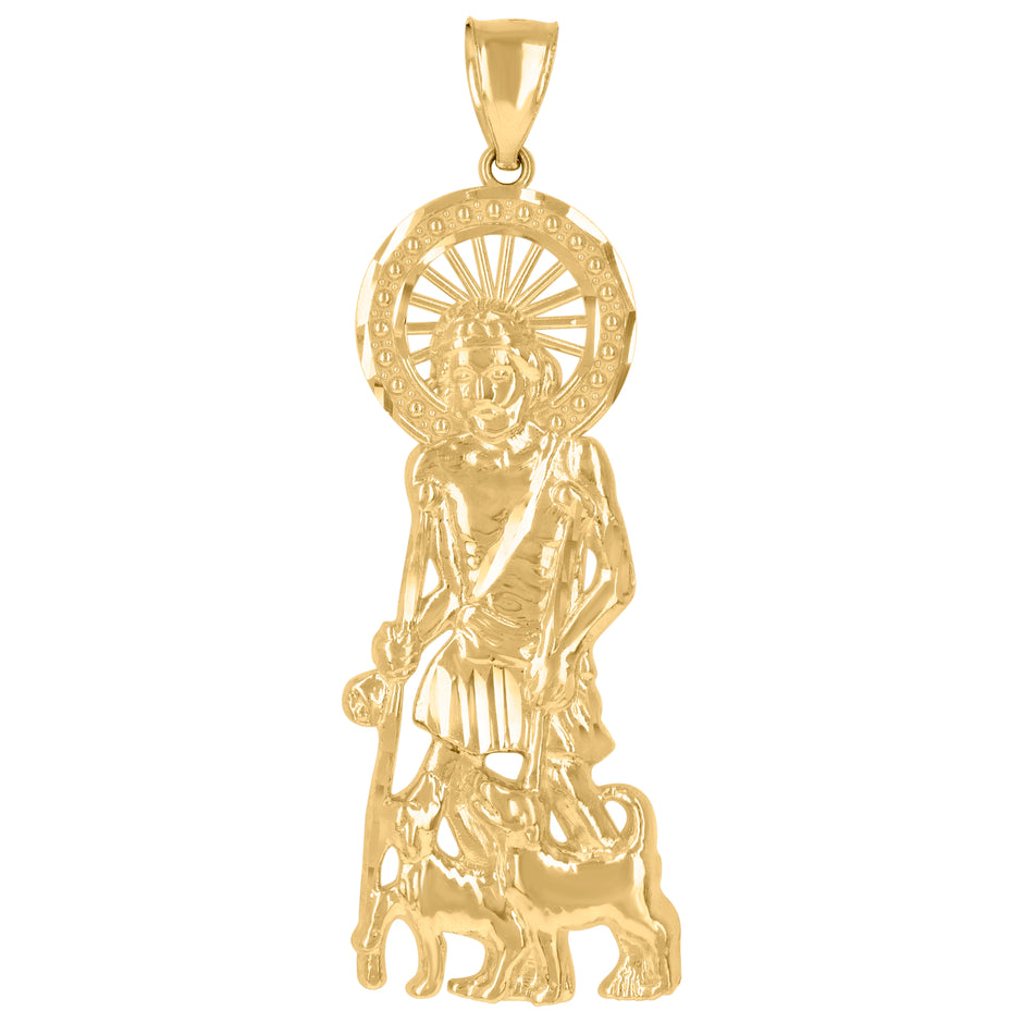 10kt Yellow Gold Mens St. Lazarus Religious Charm Pendant