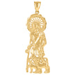 10kt Yellow Gold Mens St. Lazarus Religious Charm Pendant