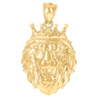 10Kt Yellow Gold Mens Leo/Lion Animal Zodiac Sign/Wildlife Charm Pendant