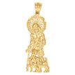 10kt Yellow Gold Mens St. Lazarus Religious Charm Pendant