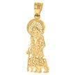 10kt Yellow Gold Mens St. Lazarus Religious Charm Pendant