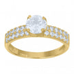 10kt Two-Tone Gold Womens Cubic Zirconia Double Row Engagement Ring  - SLV-64316