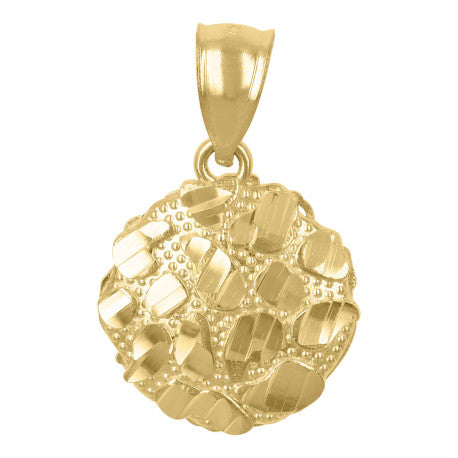10kt Yellow Gold Womens Nugget Fashion Charm Pendant  - SLV-109296