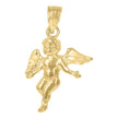 10kt Yellow Gold Unisex Angel Religious Charm Pendant - SLV-71748