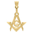 10kt Yellow Gold Unisex Freemasonry Masonic Charm Pendant - SLV-14480