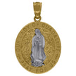 10kt Two-Tone Gold Mens Religious Guadalupe Pendant - SLV-105509