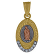 10kt Gold Tri-Color Cubic-Zirconia Womens Guadalupe Mary Religious Charm Pendant - SLV-64258