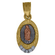 10kt Gold Tri-Color Cubic-Zirconia Womens Guadalupe Mary Religious Charm Pendant - SLV-64261