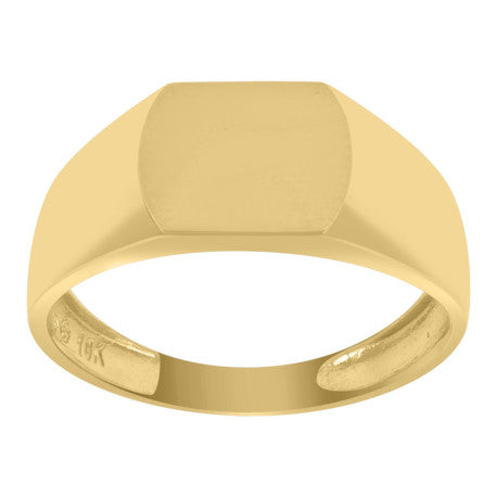 10kt Yellow Gold Mens Signet Fashion Ring - SLV-109271