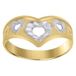 10kt Two-Tone Gold Womens Heart Ring  - SLV-102614