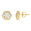 925 Sterling Silver Yellow-Tone Mens Cubic-Zirconia Flower Stud Earrings