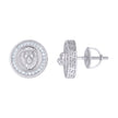 925 Sterling Silver Mens Cubic-Zirconia Lion Head Fashion Stud Earrings