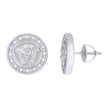 925 Sterling Silver Mens Cubic-Zirconia Medusa Egyptian Stud Earrings