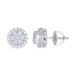 925 Sterling Silver Mens Cubic-Zirconia Flower Stud Earrings