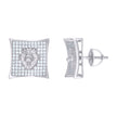 925 Sterling Silver Mens Cubic-Zirconia Lion Head Fashion Stud Earrings