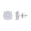 925 Sterling Silver Mens Cubic-Zirconia Fashion Stud Earrings