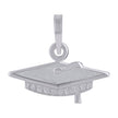 925 Sterling Silver Unisex Graduation Cap Fashion Charm Pendant