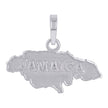925 Sterling Silver Unisex Jamaica Map Charm Pendant