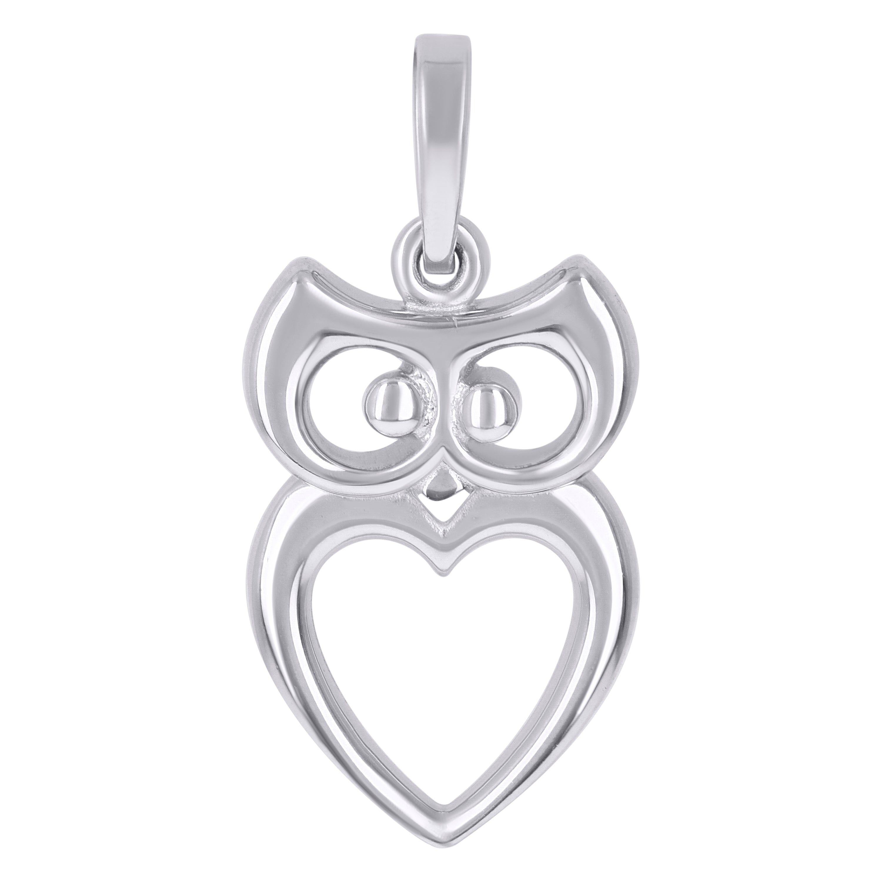 925 Sterling Silver Unisex Owl Bird Wildlife Charm Pendant