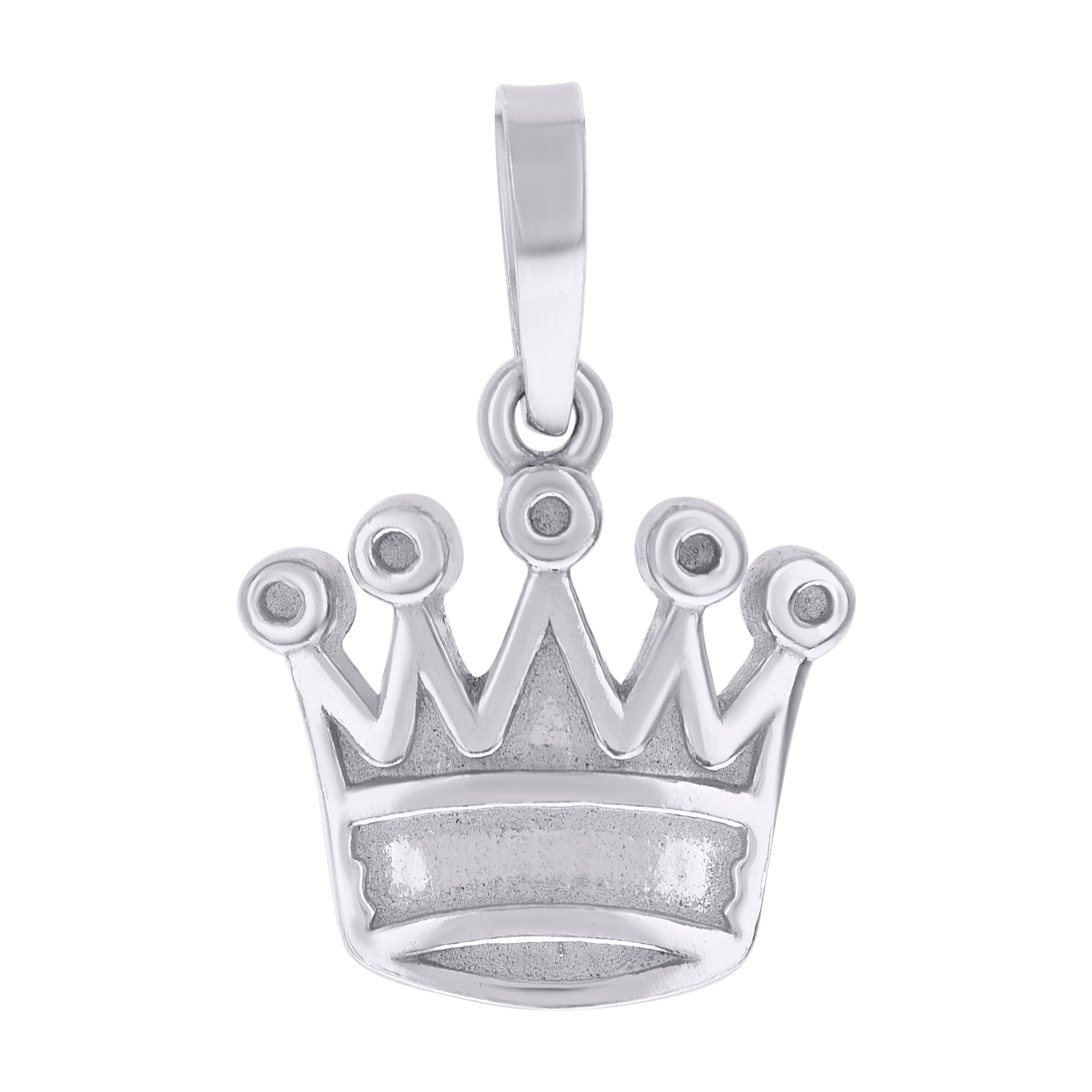 925 Sterling Silver Mens Crown Fashion Charm Pendant